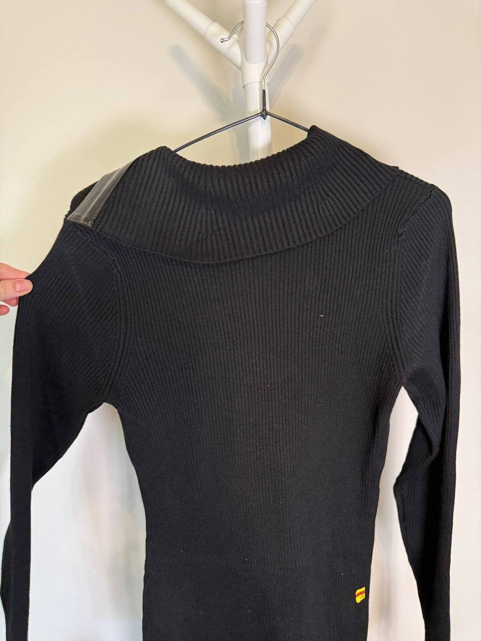 BCX Juniors Faux‑Leather Long‑Sleeve Sweater Dress – Size M – Black – NWT – $49