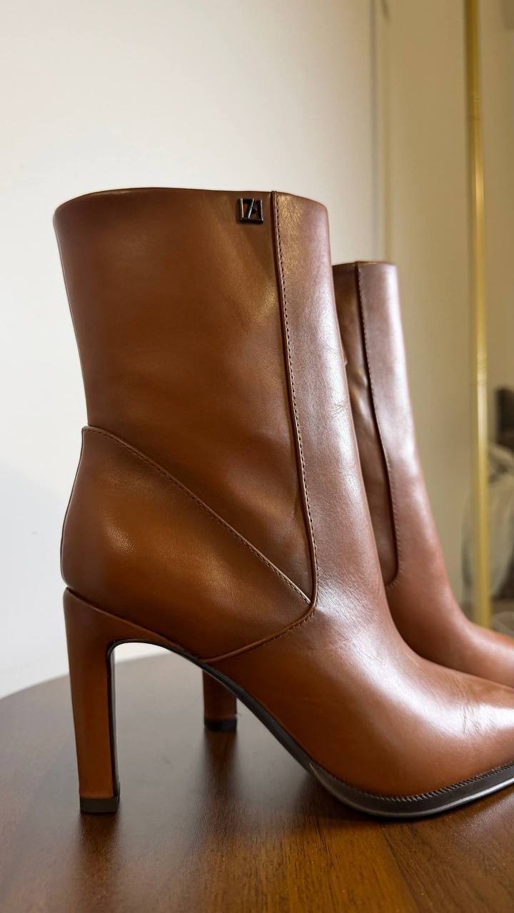 Franco Sarto Toe Dress Booties – Tobacco – Size 5M – MSRP $215