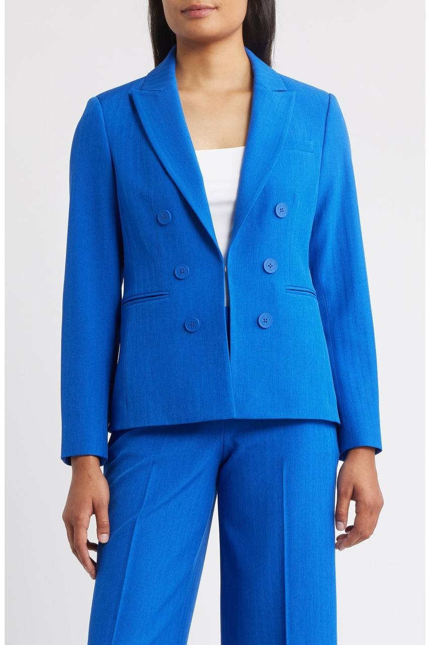 Tahari ASL Faux Double Breasted Jacket New Royal 16 NWT $139
