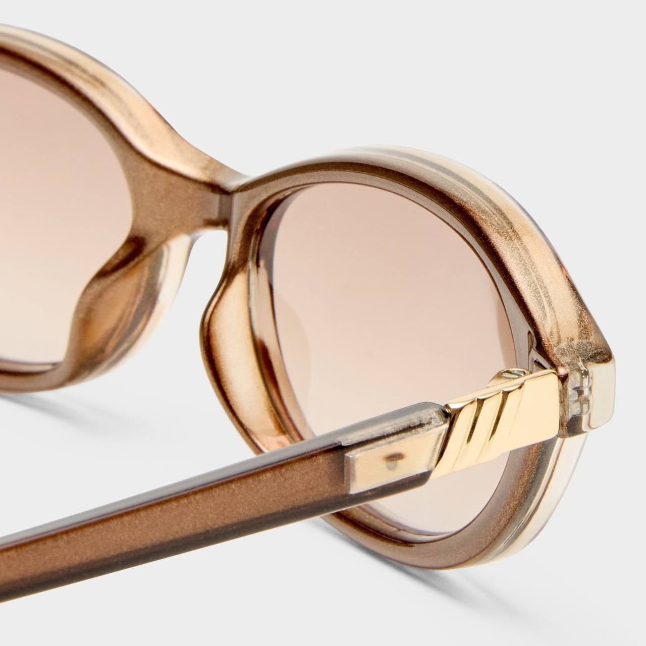 Le  Specs  Duskfall  Pearl  Chocolate  Oval  Sunglasses  NWT  $85
