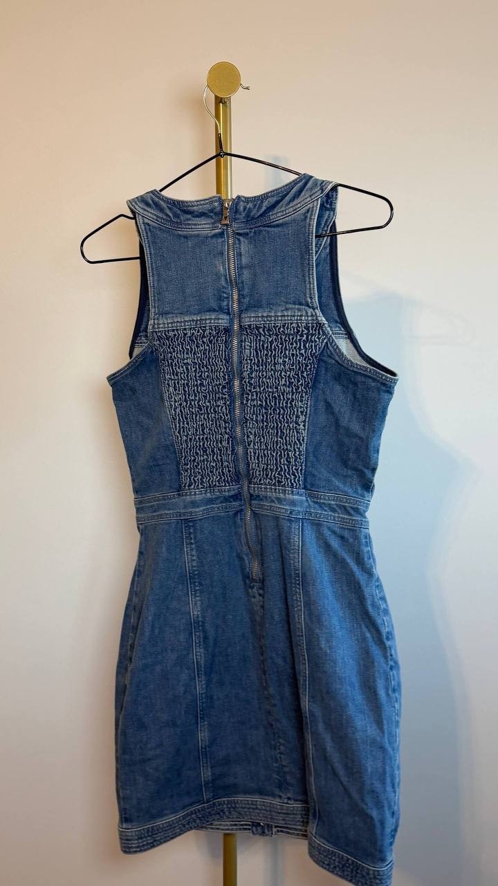 Guess Denim Lace‑Up Lisbeth Dress Blue M NWT $188