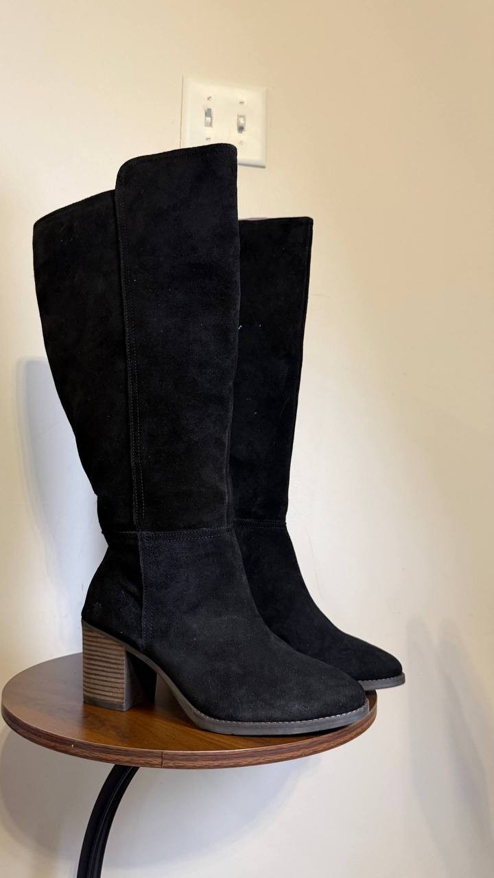 Lucky Brand Black Suede High Boots 8M NIB MSRP $189