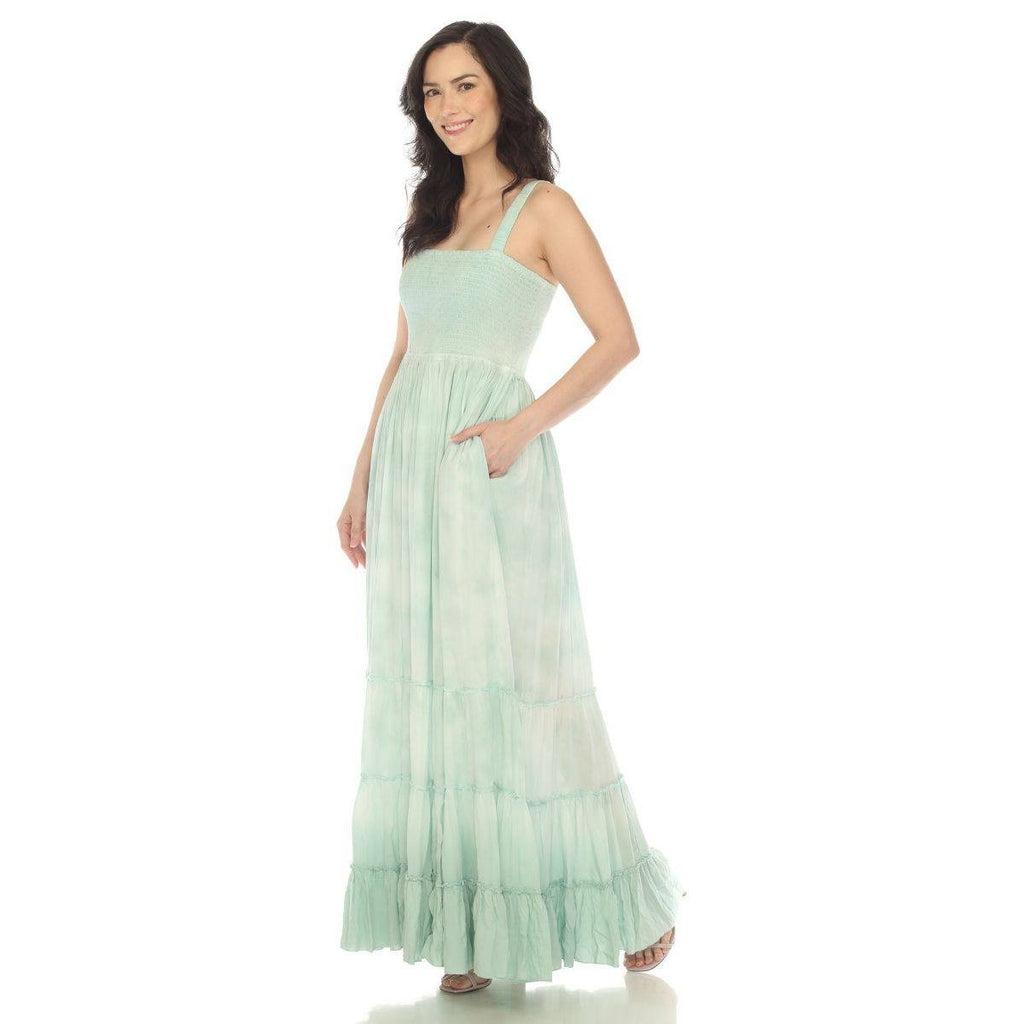White Mark Square Neck Sleeveless Maxi Sundress Green M NWT $84