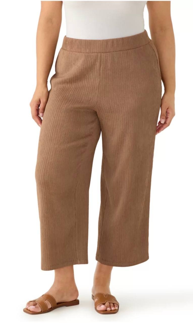 Anne  Klein  Plus  Size   Cropped  Pants  Brown  2X  Pre‑Owned  Good  $89