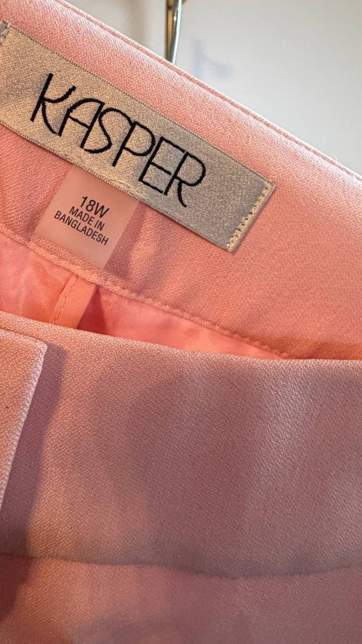 Kasper Plus Size Straight-Leg Pants Tutu Pink Size 18W MSRP $89