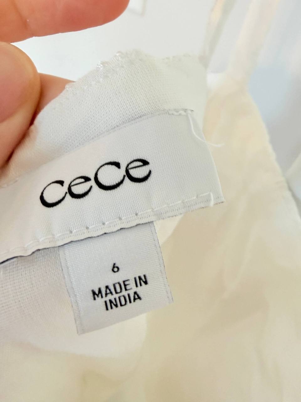 CeCe Floral‑Embroidered Square‑Neck Dress – Ivory – Size 6 – NWT – $129