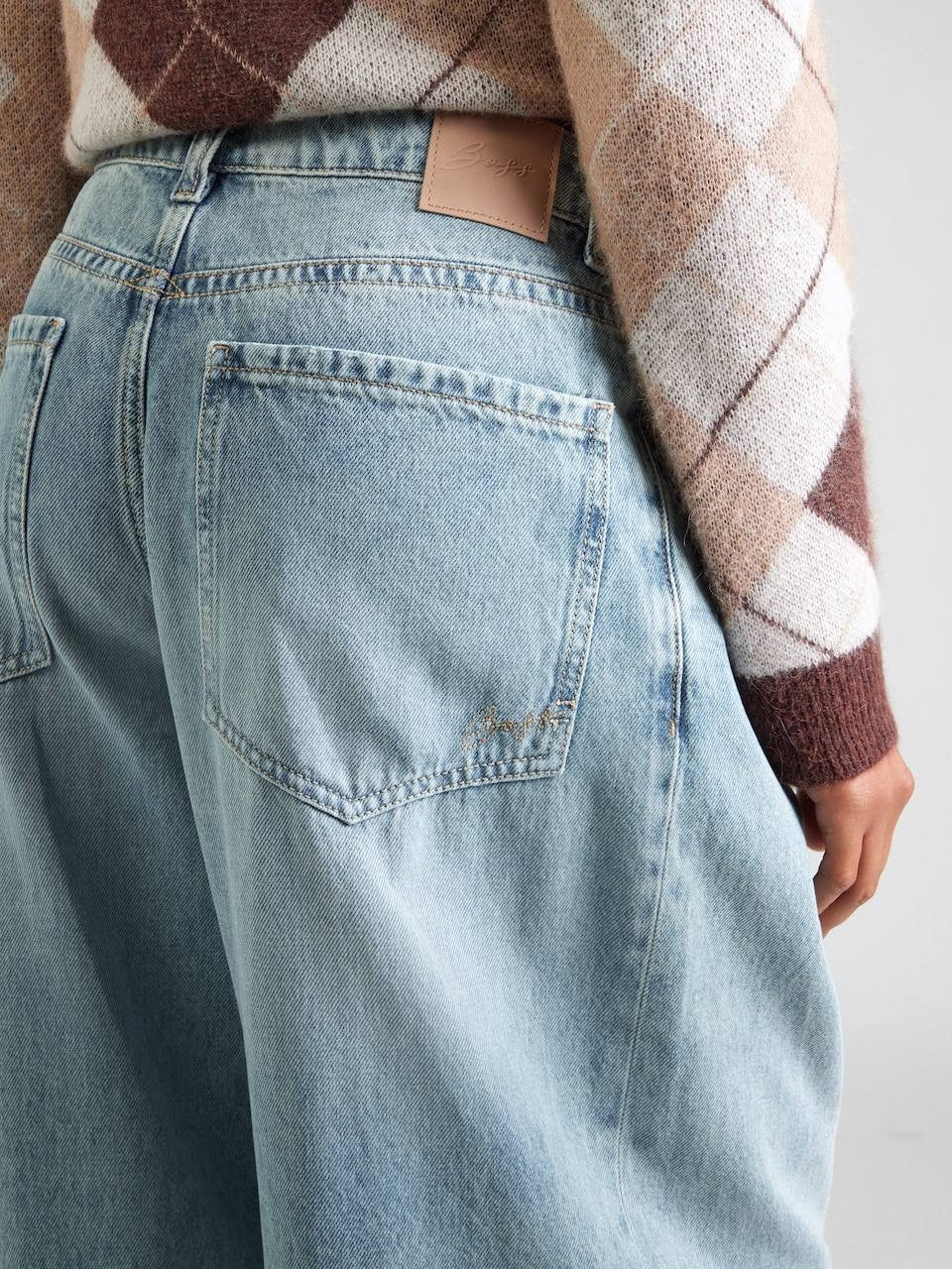 BOSS Orange High Waist Slouchy Pleated Jeans Pastel Blue 30x32 NWT $199