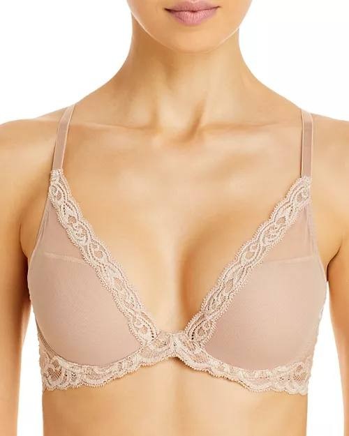 Natori Women’s Lace Full Coverage Underwire Bra Nude Beige 34DDD