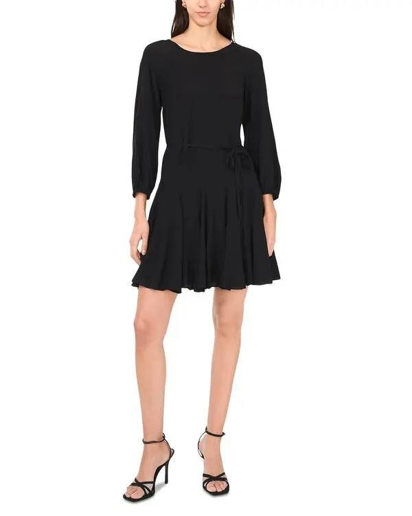 1.STATE Three‑Quarter Mini Dress–SizeL–Pre‑Owned (Defective Button,Missing Belt)