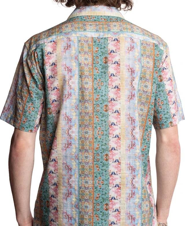 Paisley & Gray Slim Fit Multi‑Pattern Camp Shirt Pink/Green XXL NWT $80