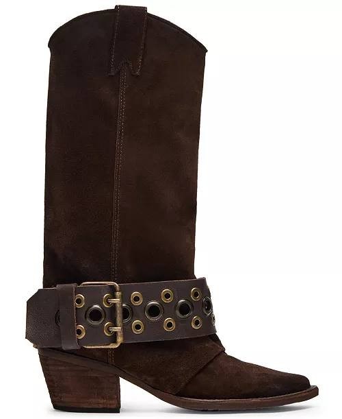 Steve  Madden  Ashwood  Western   Boots  Brown  Suede  6  New  in  Box  $189.95