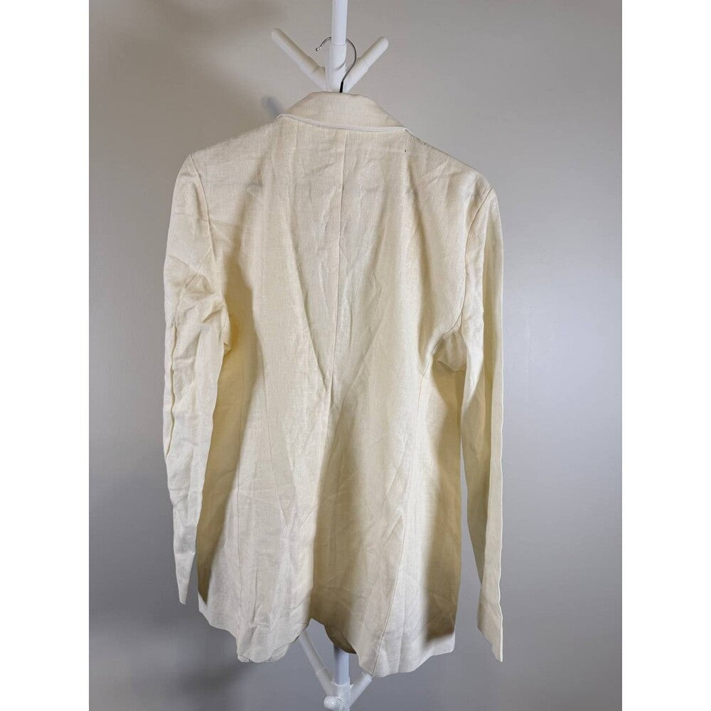 Calvin Klein Linen‑Blend One‑Button Blazer – Size 8 – NWT – $139