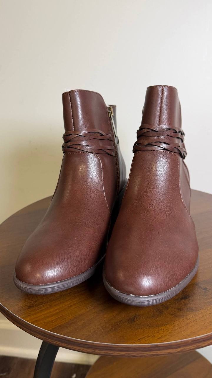Style & Co Rubyyy Almond Toe Belt Booties Dark Roast Women’s 7M NWB $79.90