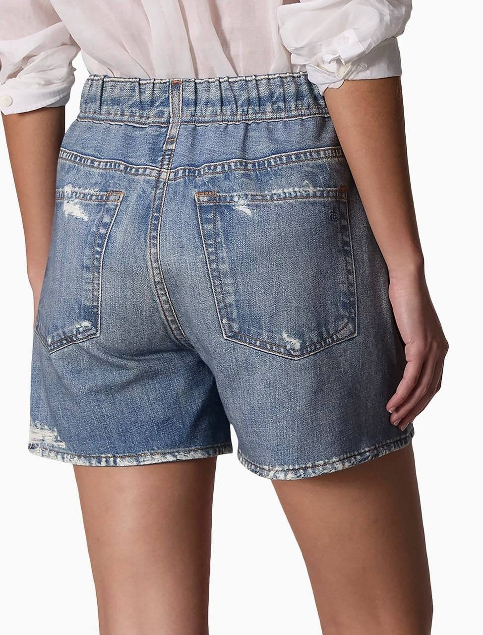 Rag & Bone Miramar Cotton Walking Shorts Mid Wash S/P NWT $108