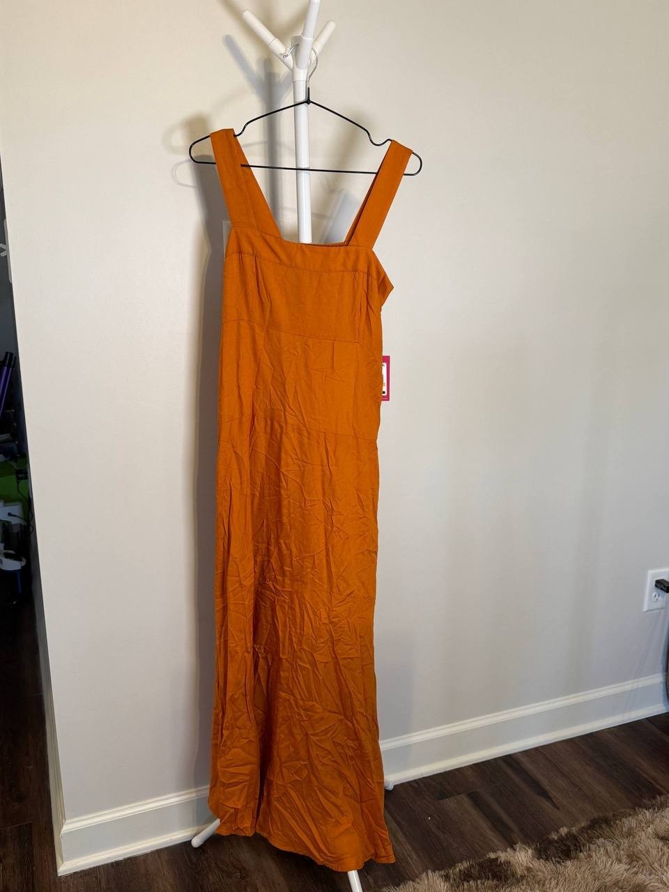 Guess Mustard Square-Neck Maxi Dress -Orange– Size S – NWT