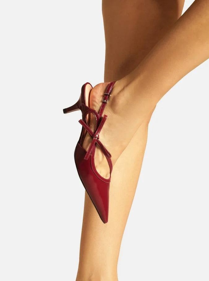 Arezzo Tessa Mid Stiletto Pumps Wine Berry 8B Synthetic MSRP $109 NWB
