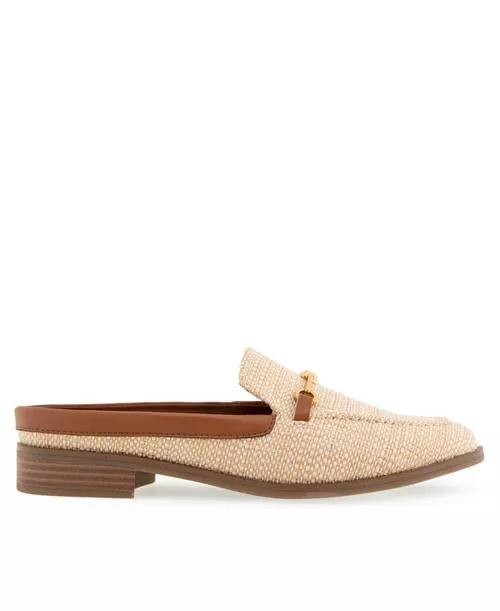 Aerosoles  Flat  Mules  Raffia  Tan  8  New  $79