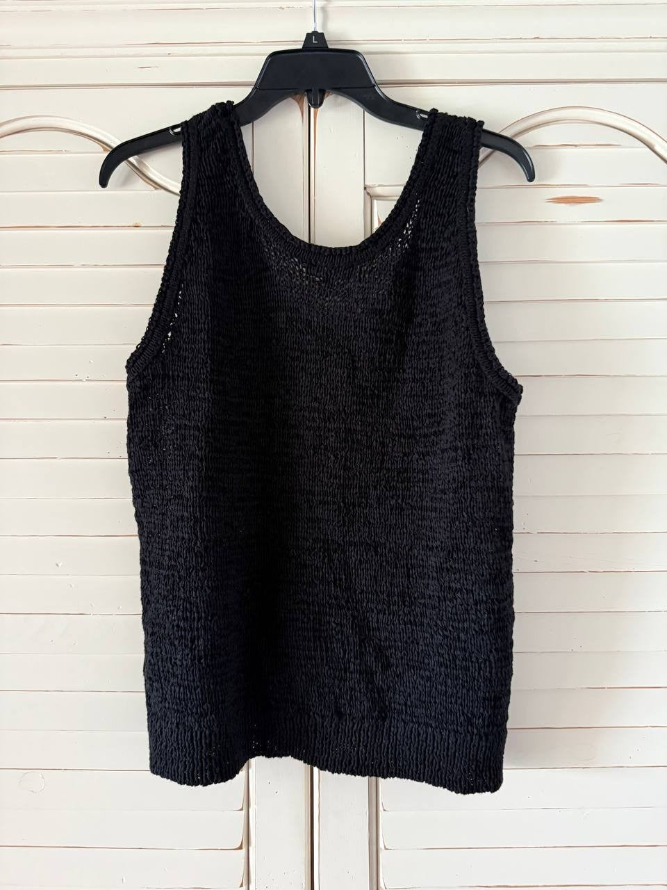 1.STATE Open Stitch Knit Tank Black, Size L, NWT Women's Knit Top Casual