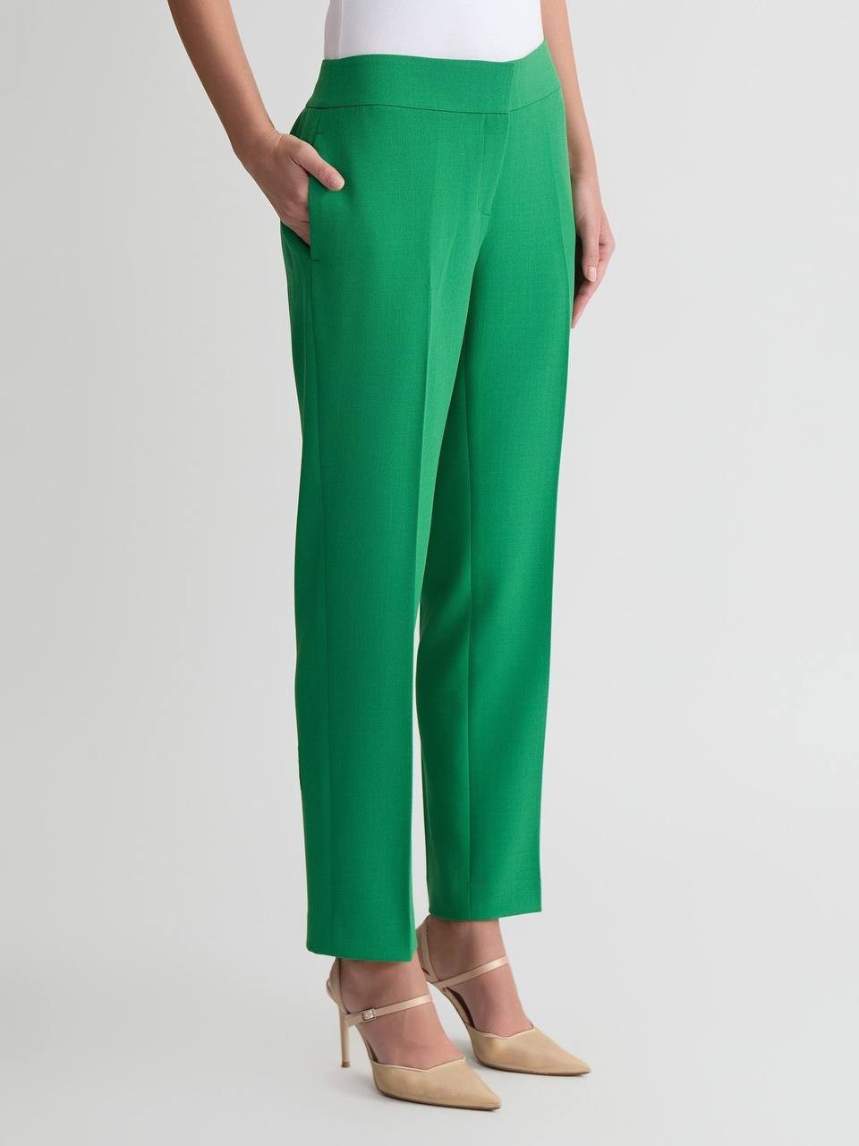 Kasper Ava Straight Leg Stretch Crepe Pants Lush Green 10P NWT $79