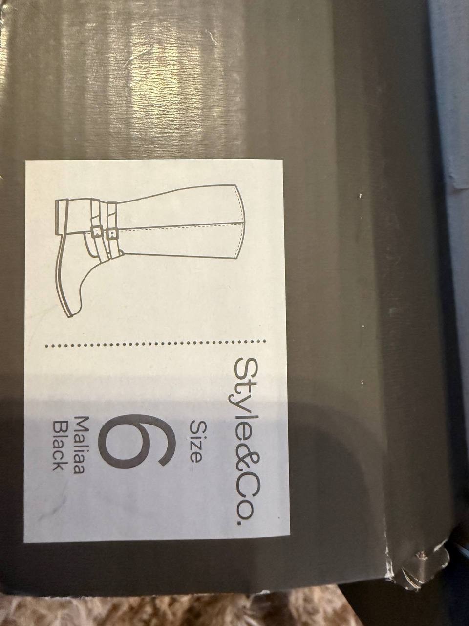 Style & Co Leather Knee‑High Boots – Black – Size 6 – New in Box
