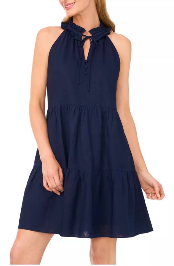 CeCe Sleeveless Split‑Neck Tiered Dress – Size XL – NWT – $99
