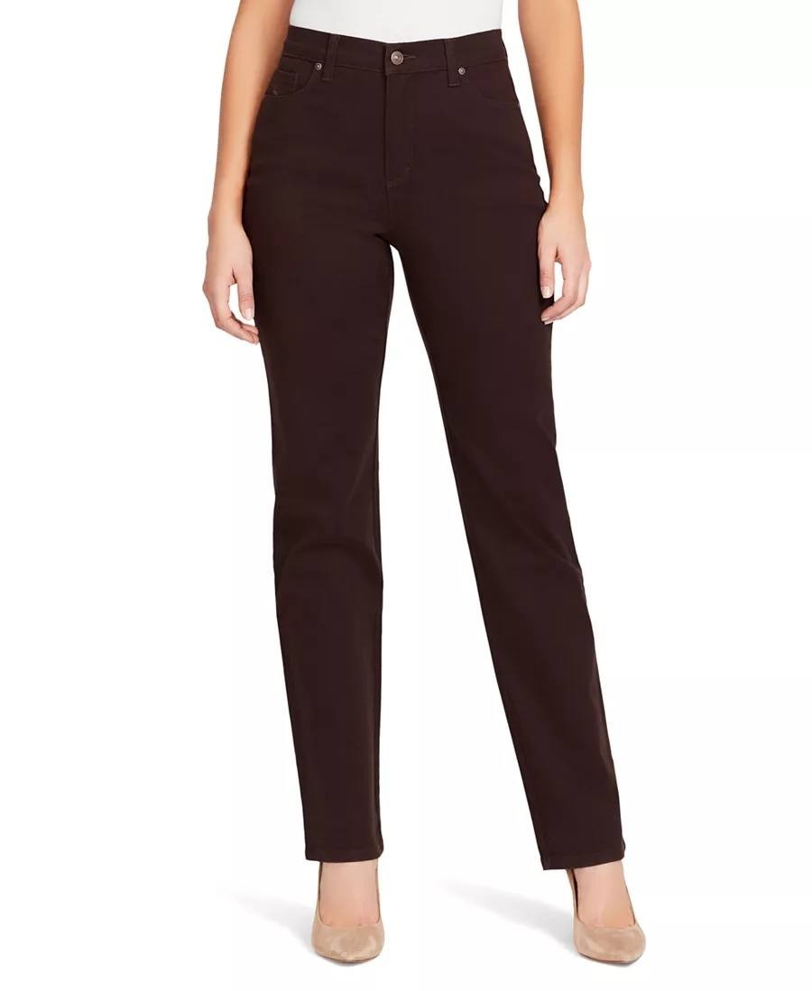 Gloria Vanderbilt Amanda Straight‑Leg Jeans Coffee Roast 10P NWT Classic MSRP$52