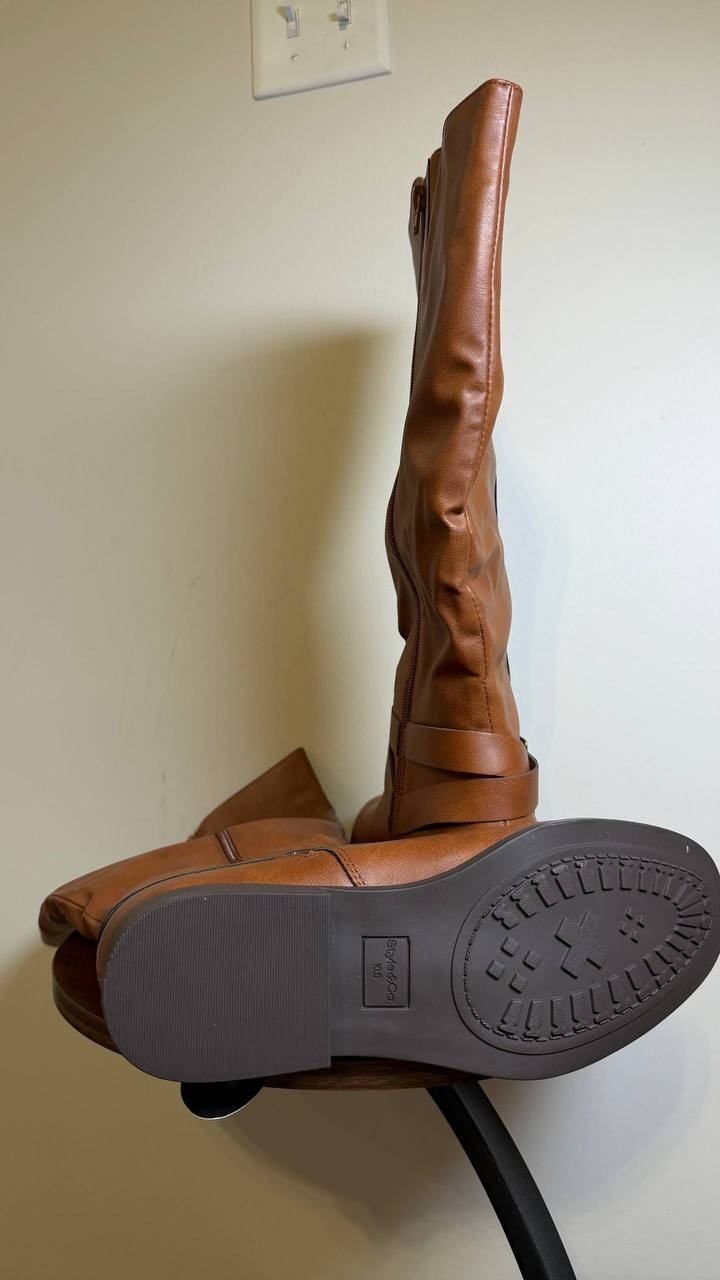 Style & Co Margoo Riding Boots 8M  Black Tall Zip Buckle NIB msrp$79.90