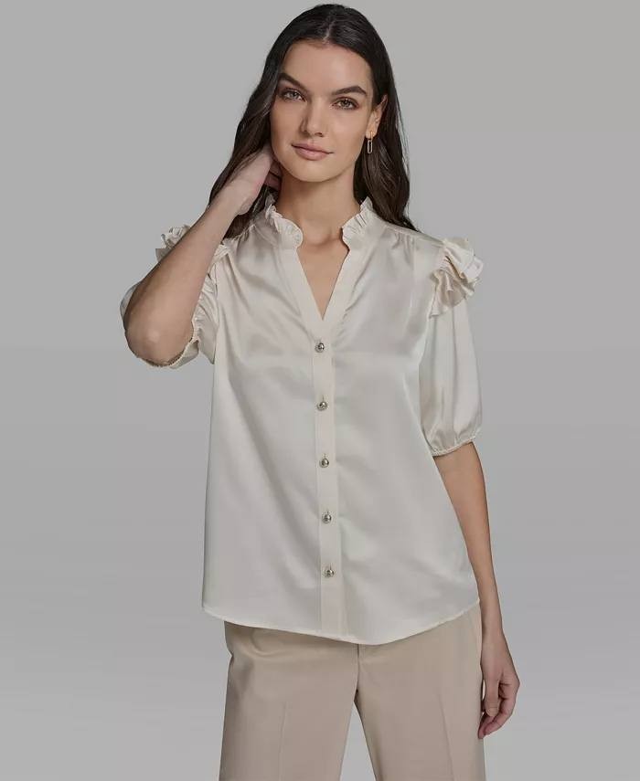 Karl  Lagerfeld  Paris  Women’s  Blouse  Bisque  M  Pre‑Owned  Good  $99