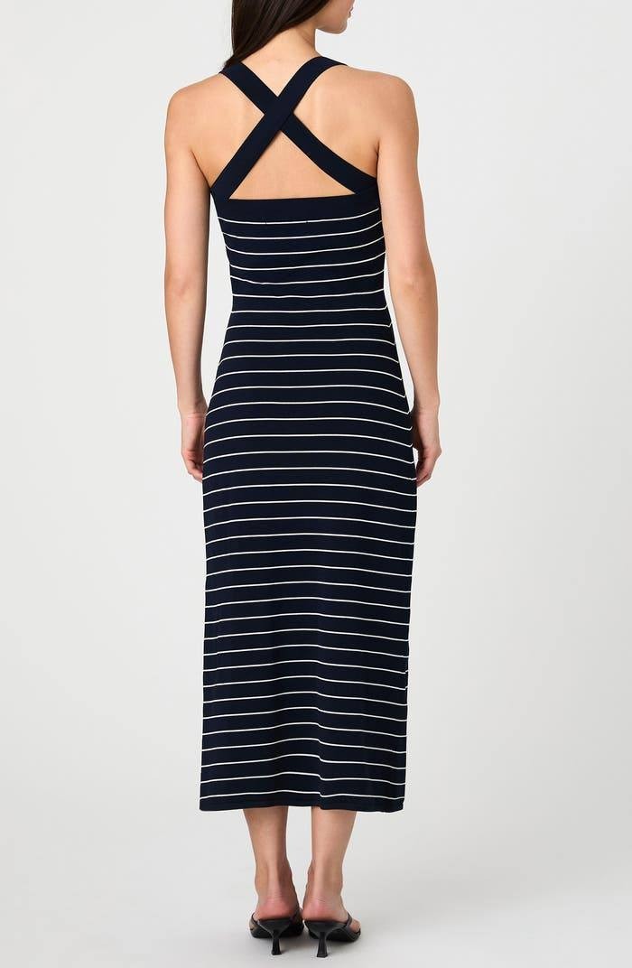 French Connection Stripe Cross‑Back Body‑Con Sweater Dress – Size M – NWT – $128