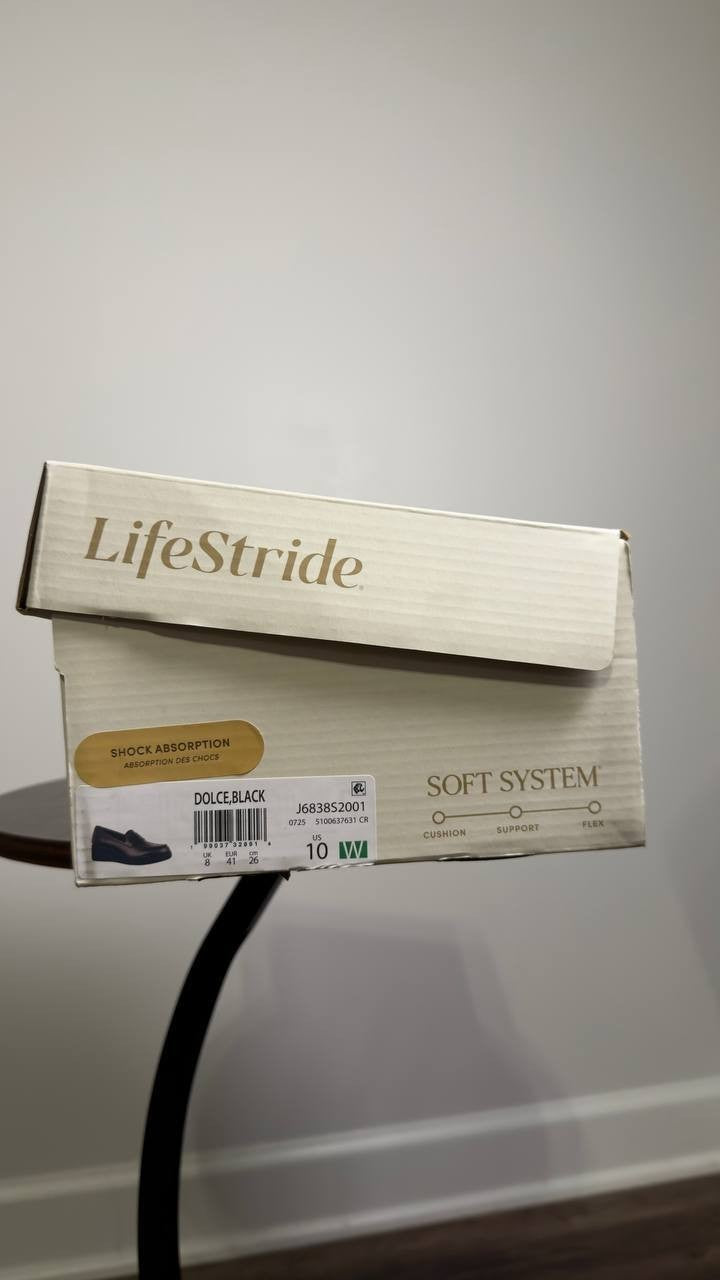 Life  Stride  Wedge  Loafers  Black  10  W  New  $67.50