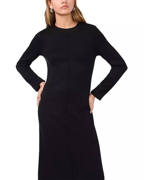 Vince Camuto Rib‑Front Midi Dress – 2X – Black – NWT