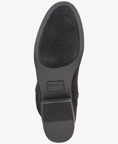 Style & Co Women’s Charmanee Tall Boots Black 9 Man‑Made Block Heel MSRP $79.90