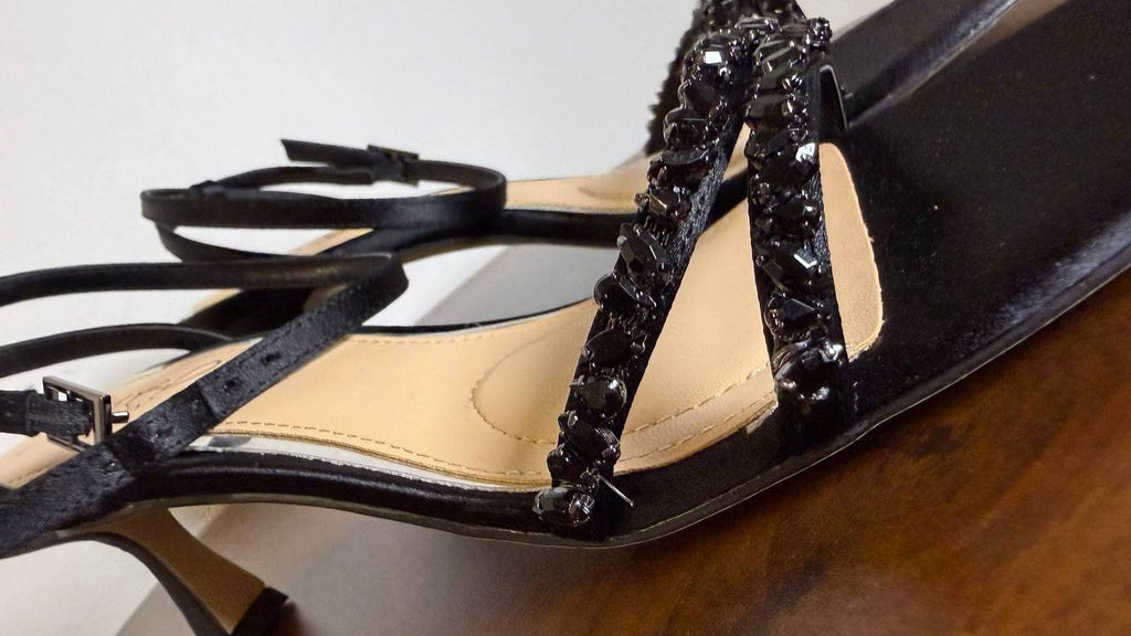 Badgley Mischka Jewel Black Man‑Made Dress Sandals 7.5M NIB MSRP $119
