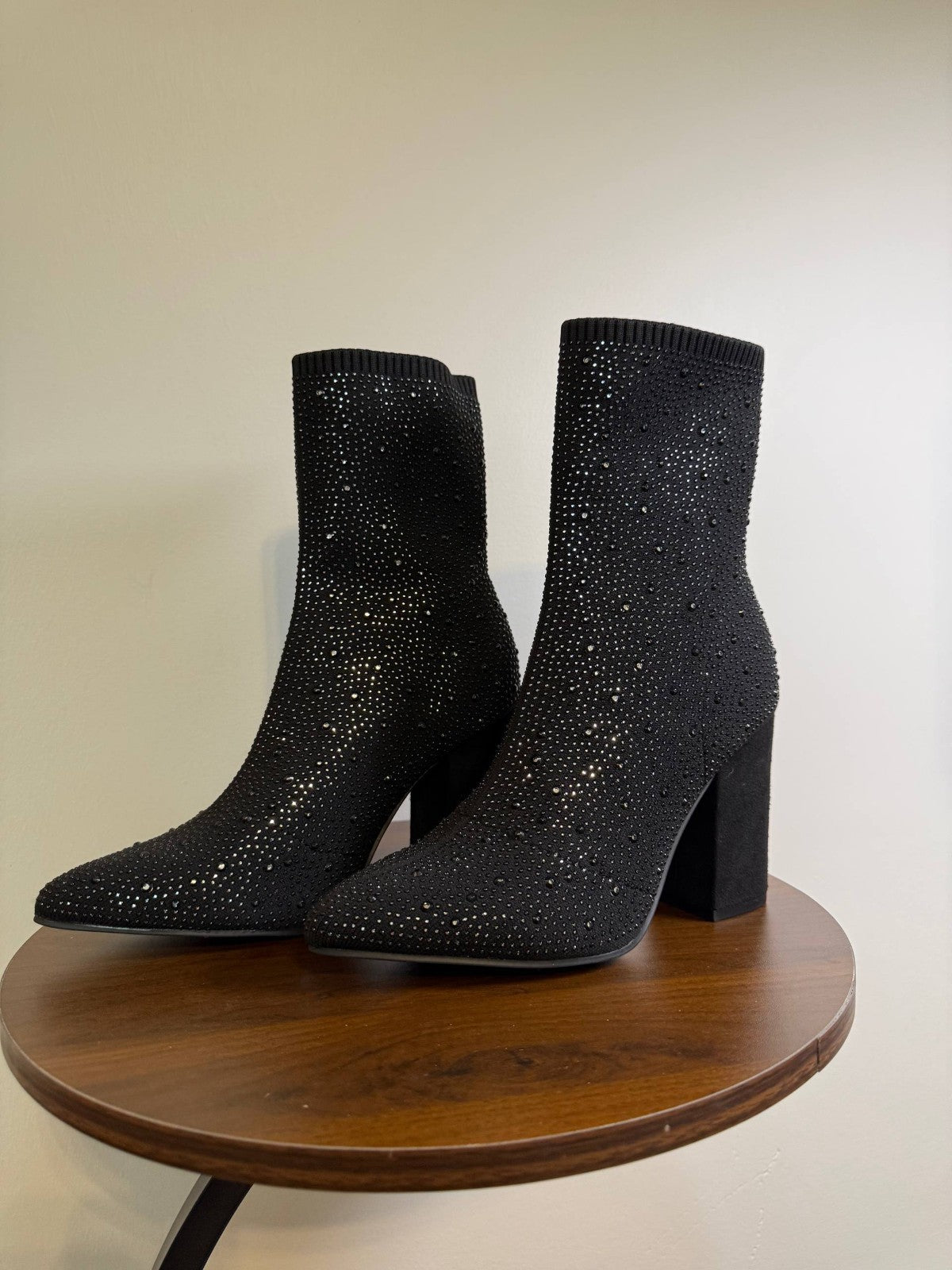 MIA Women’s Magdalena Knit Sock Dress Booties – Black – Size 7 – New in Box