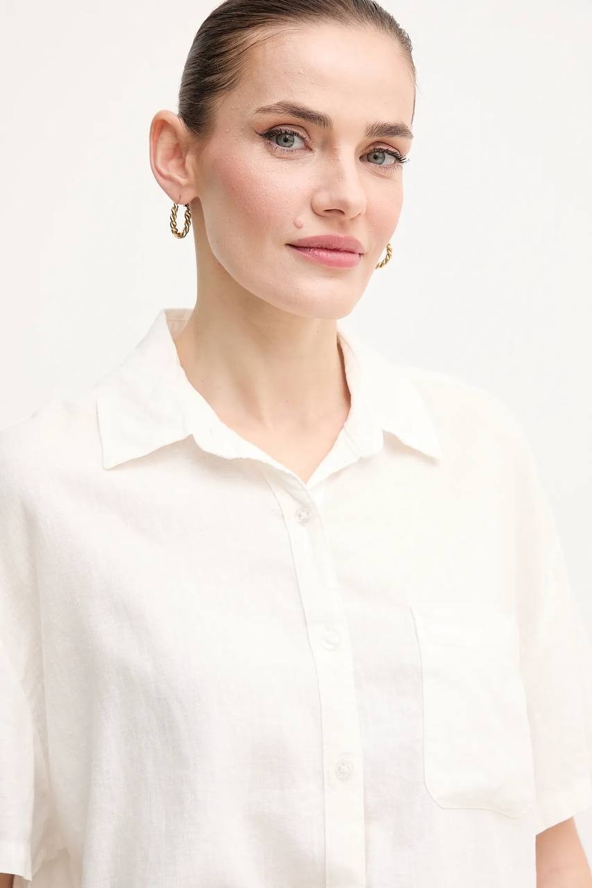 DKNY JEANS Ivory  Casual Top/Shir L NWT Relaxed Casual Minimalist Style msrp$79