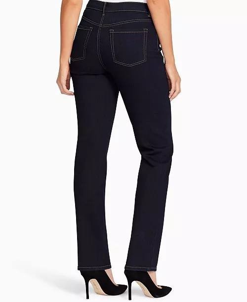 Gloria Vanderbilt Amanda Classic Straight Jeans Rinse Noir 12 NWT $52