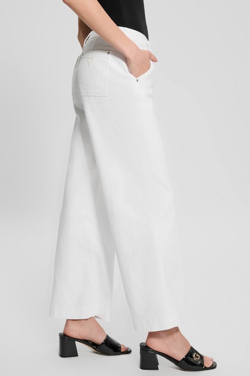 Guess Eco Zoya Cropped Wide Jeans White 25x27 NWT $128
