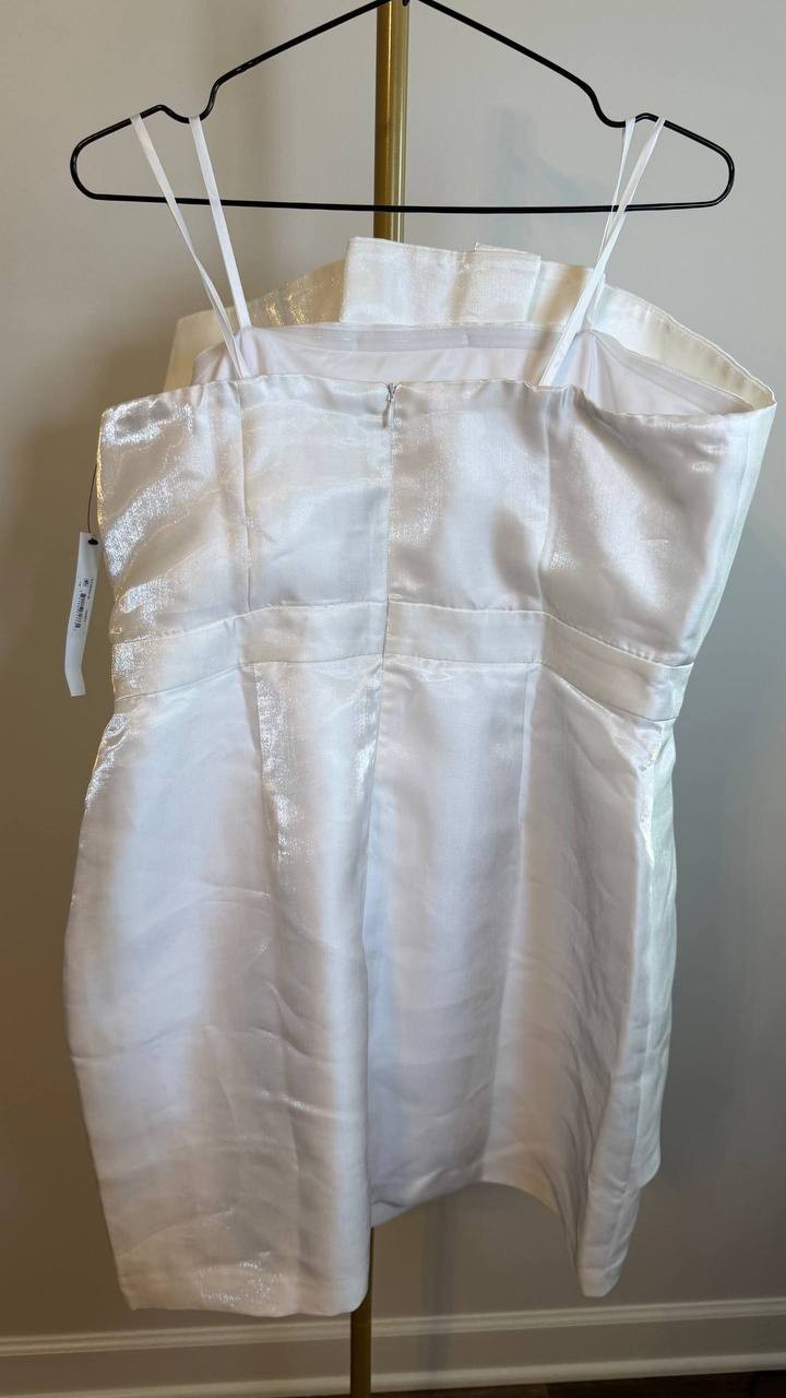 ivy+blu Women’s Pleated Bustier Peplum Dress Ivory Size14 NWT $109(need washing)