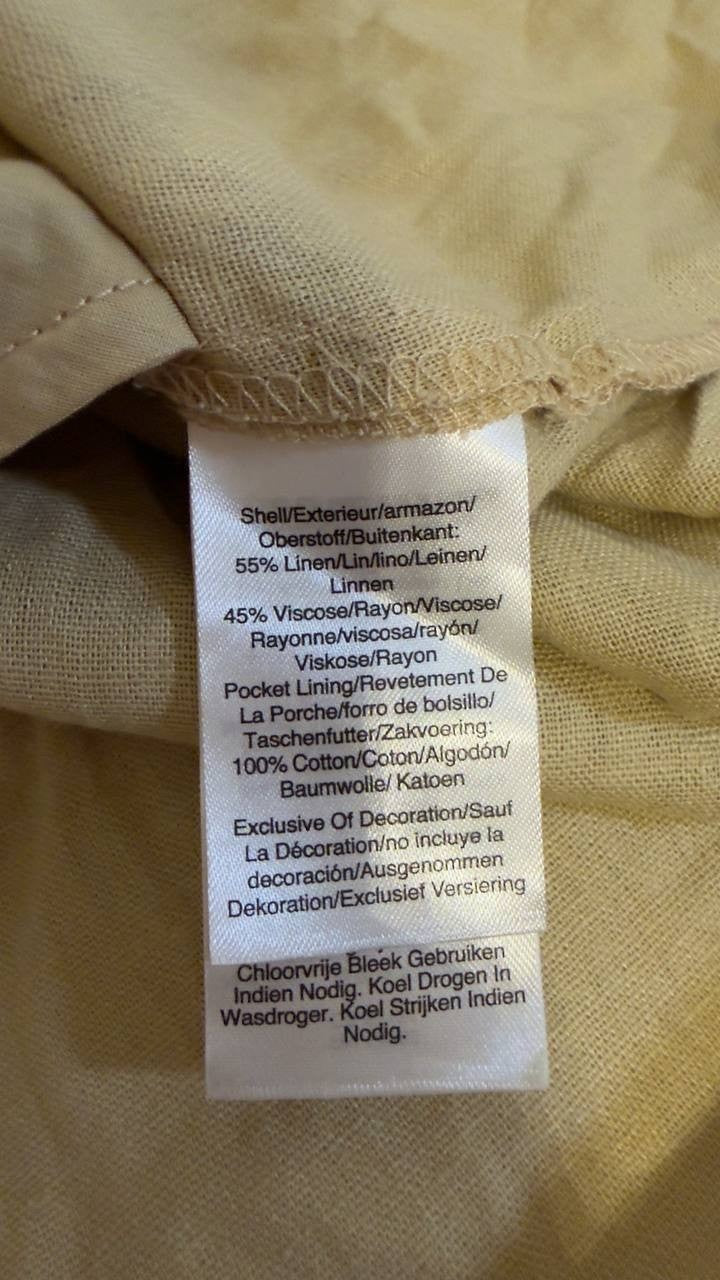 DKNY Women’s Eyelet Embroidery Linen Blend  Skirt Mojave Desert M NWOT $119
