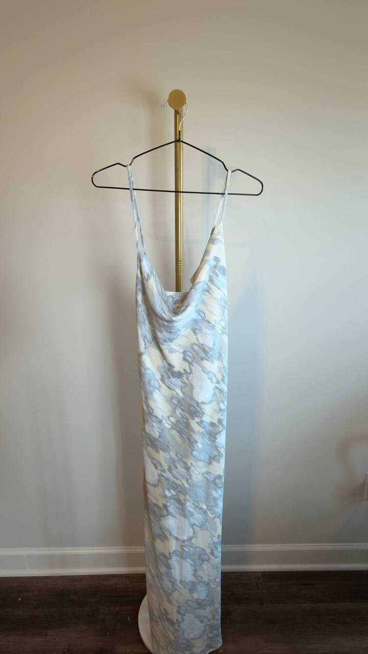 Calvin Klein Printed Cowl‑Neck Slip Dress Multi L/G NWT $149