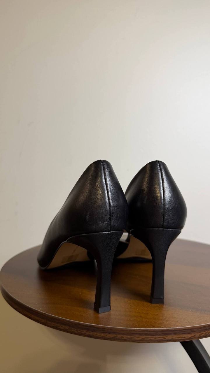 Giani Bernini Valorr Pumps 8M Black Leather Peep Toe d’Orsay NIB msrp$89.50