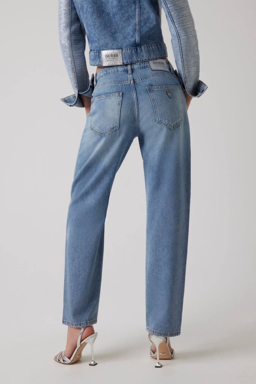 Guess Jill Sequin-Front Boyfriend Jeans Blue Glam 30x30 NWT $248