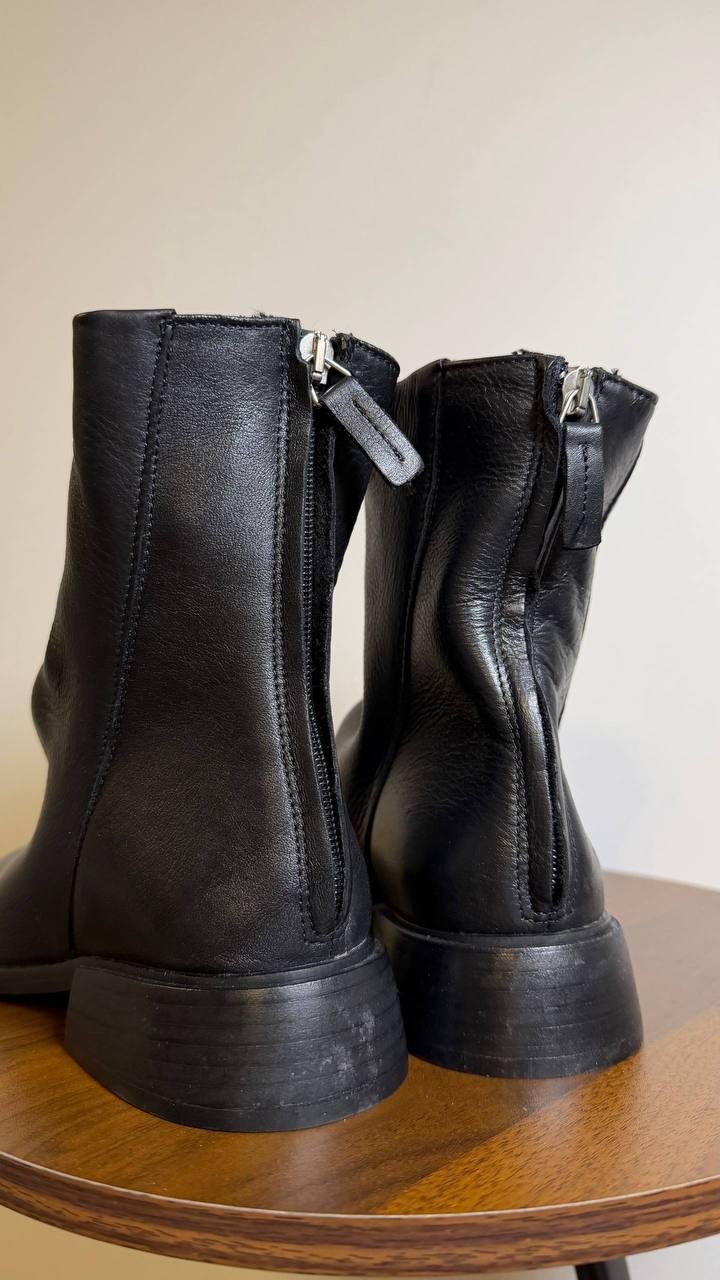 Steve Madden NEXIE Booties 8.5 Black Leather Pointed Toe Zip NIB msrp$159.9