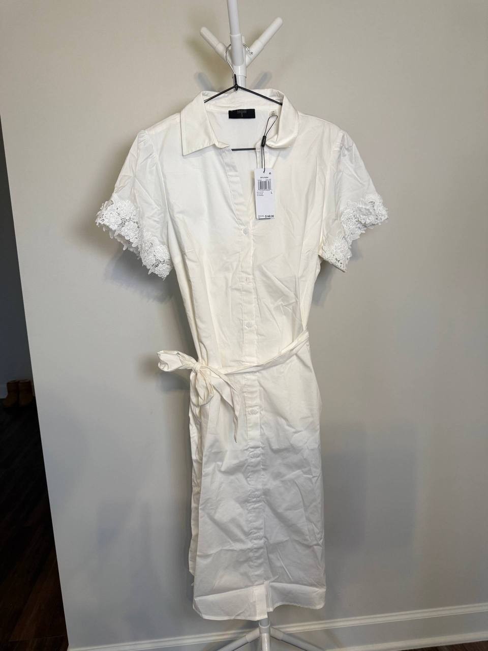Tahari Button A‑Line Dress – Size L – NWT – $148