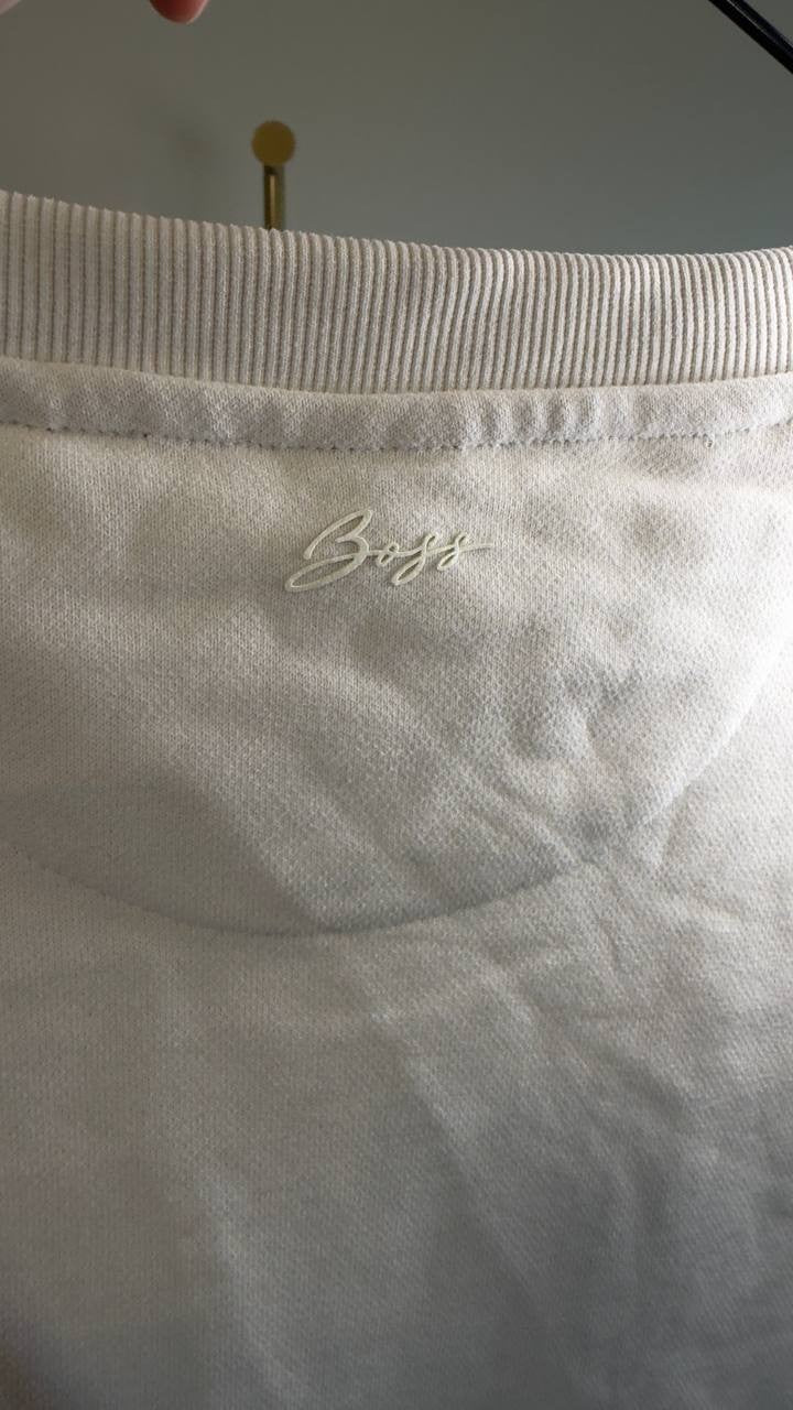 BOSS Embellished Star Sweatshirt Open White L NWT $129