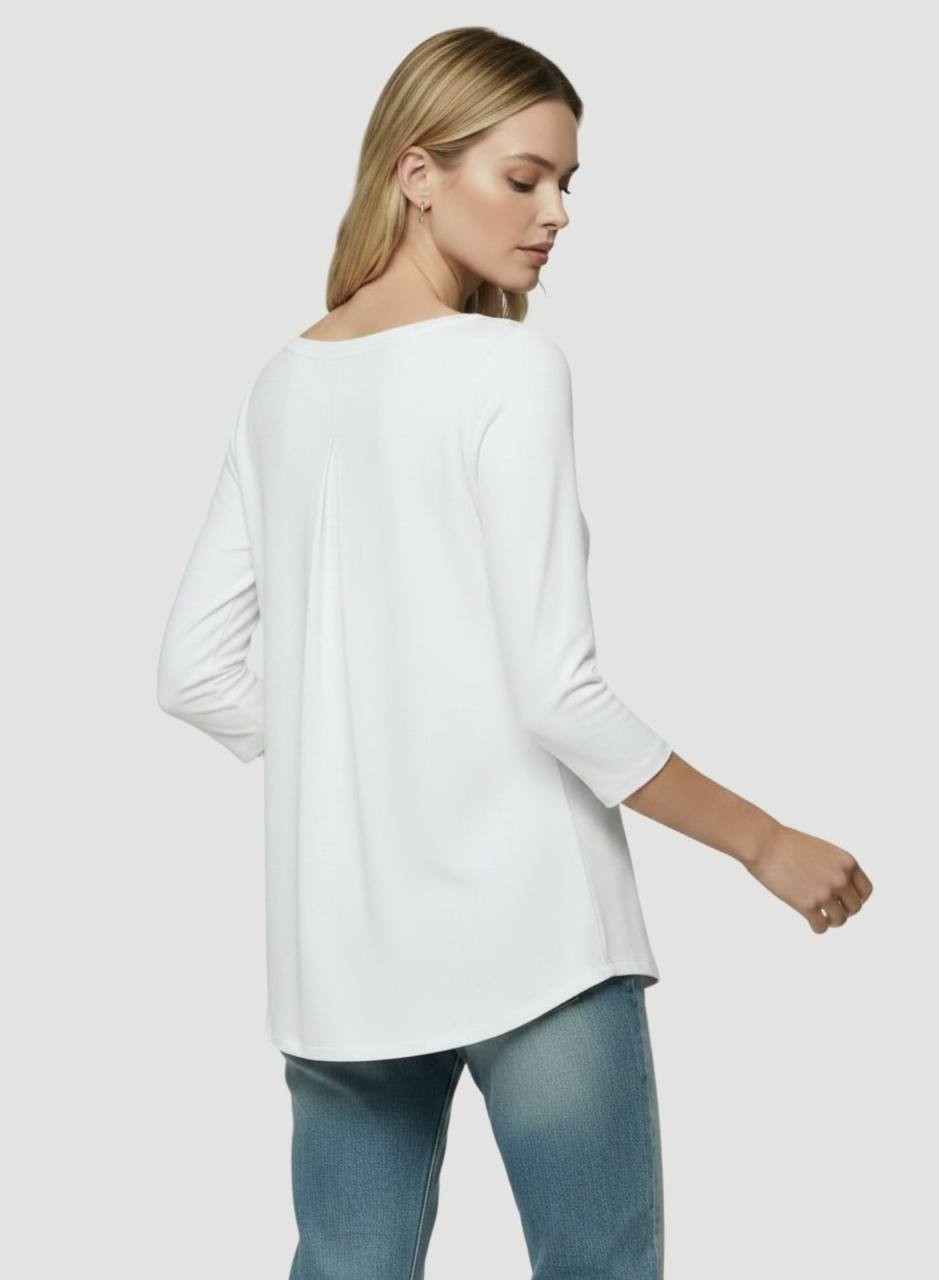 Majestic  Filatures  Soft  Touch    Back  Pleat  T‑Shirt  Blanc  1  NWOT  $150 