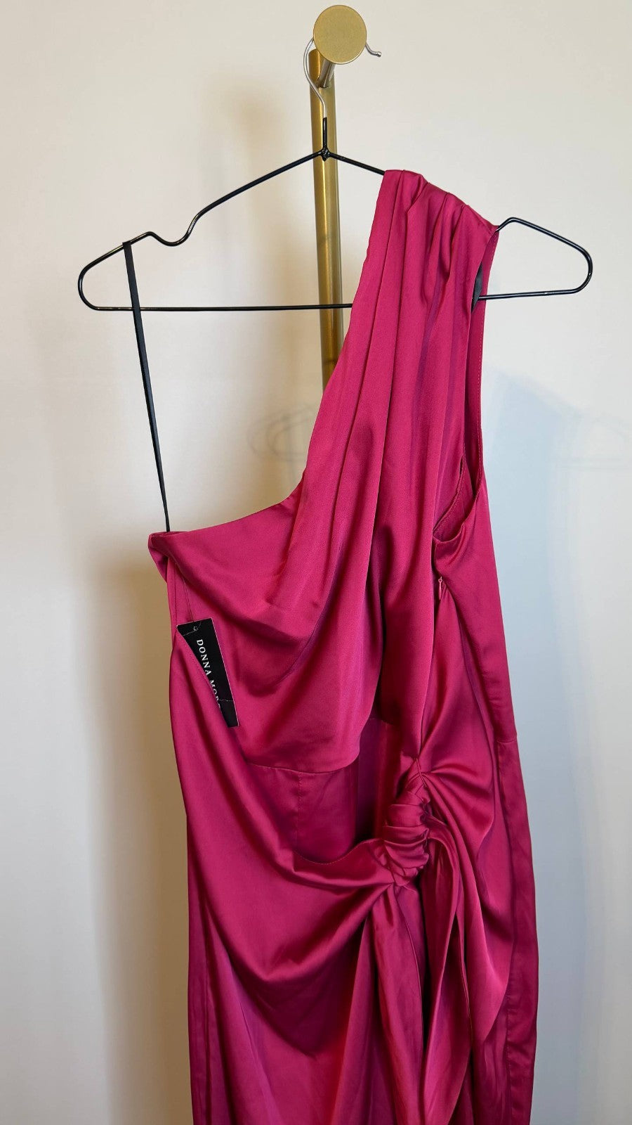 Donna Morgan Women’s One‑Shoulder Midi Dress Pink $178 NWT