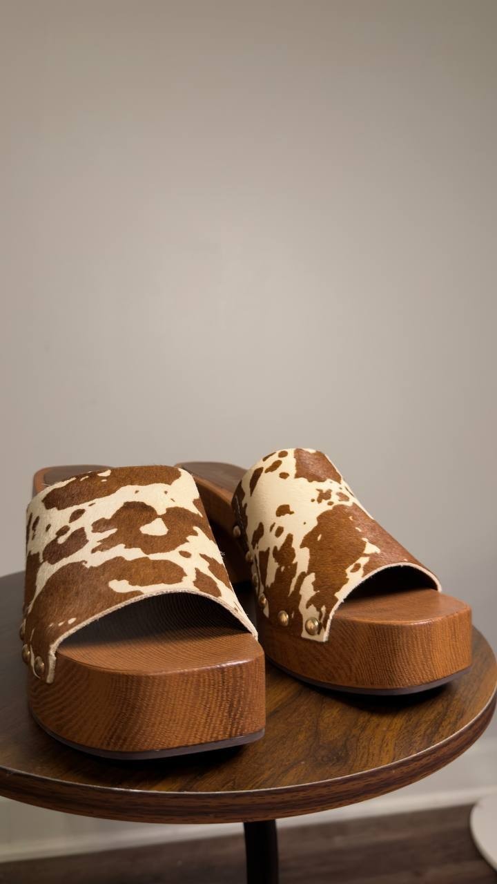 MIA  Platform  Block  Heel  Sandals  Brown Cow  9.5M  New  $80