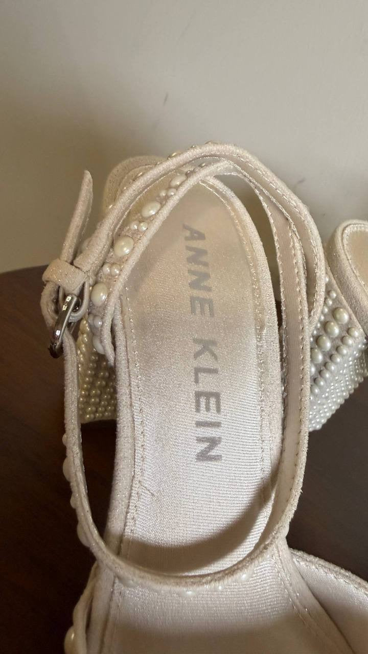 Anne Klein Dress Sandals 6M Bone Man-Made New in Box MSRP $119