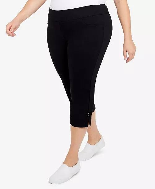 Hearts of Palm Plus‑Size Pull‑On Capri Pants – Black – Size 16W – NWT – $48